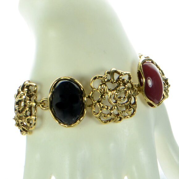 Kenneth Jay Lane KJL Resin Cabochon Toggle Bracelet - Picture 1 of 7